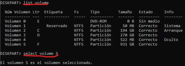 list volume